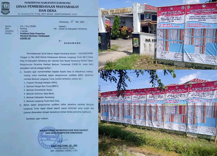 Desa Telukambulu Cepat Tanggapi SE Bupati Karawang Perihal Publikasi Penerima Bantuan